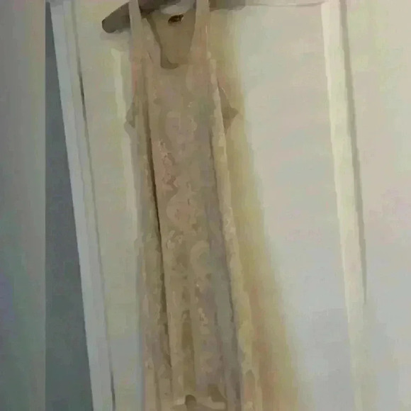 Codigo Women's Sz S‎ Asymmetrical High/Low Cream Women's Lace Dress with Lining - Picture 8 of 14